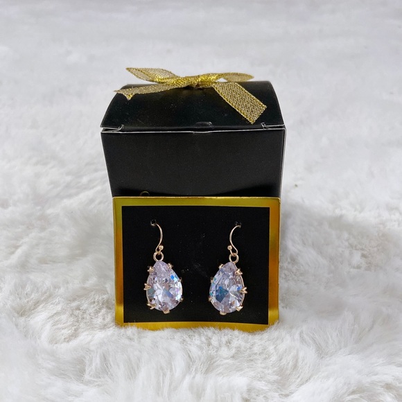 NWT Large Crystal Teardrop Earrings (new in box) - Picture 6 of 6